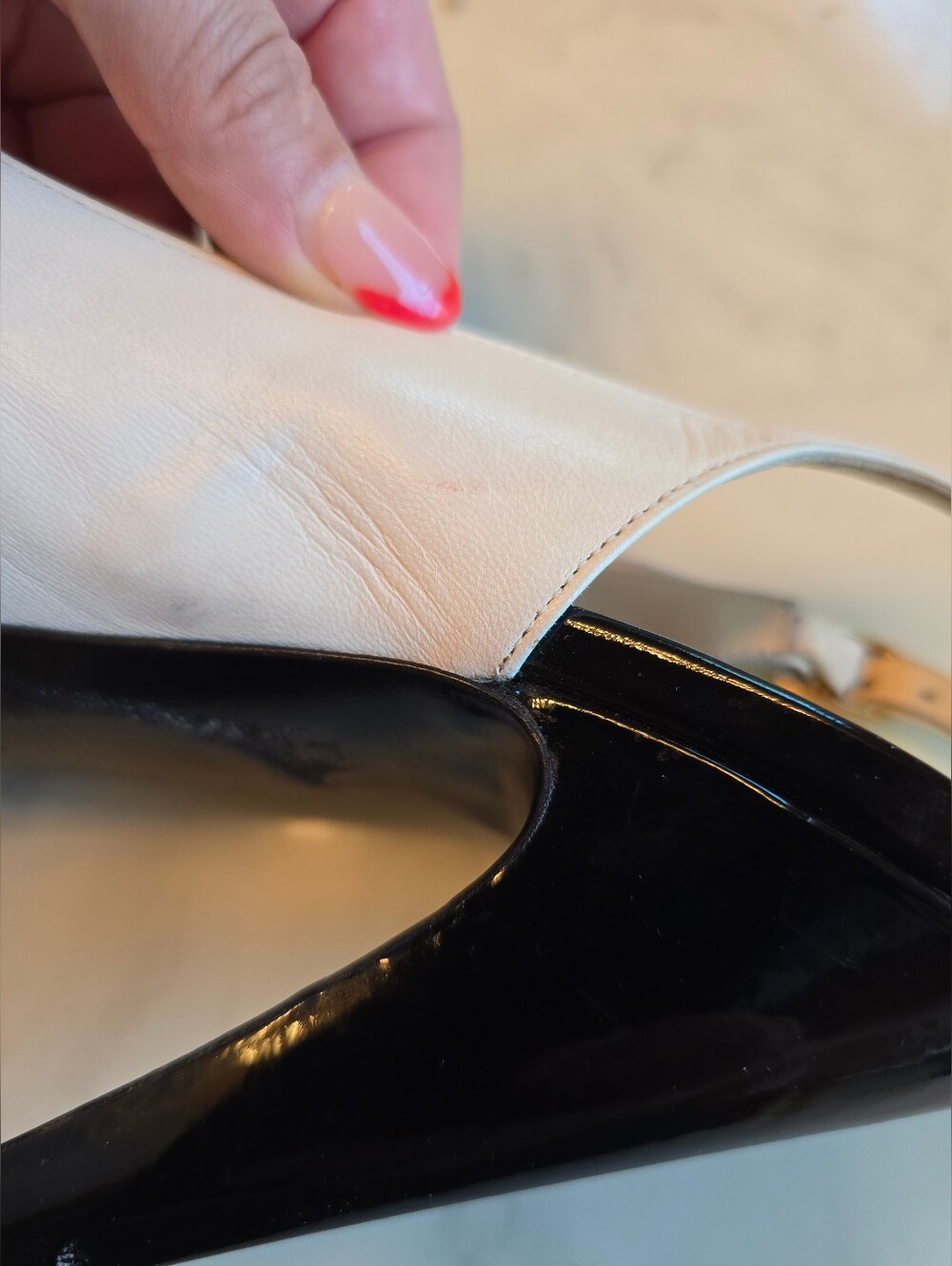 Yves Saint Laurent Rive Gauche Leather Colorblock Pattern Slingback Pumps 39 - Picture 9 of 14